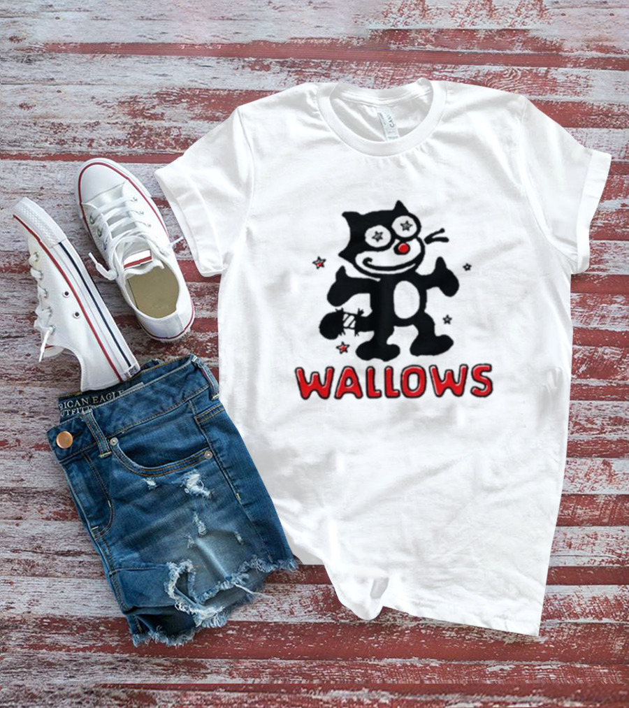 Wallows Toon Cat Star Eyes Black And Red T-Shirt
