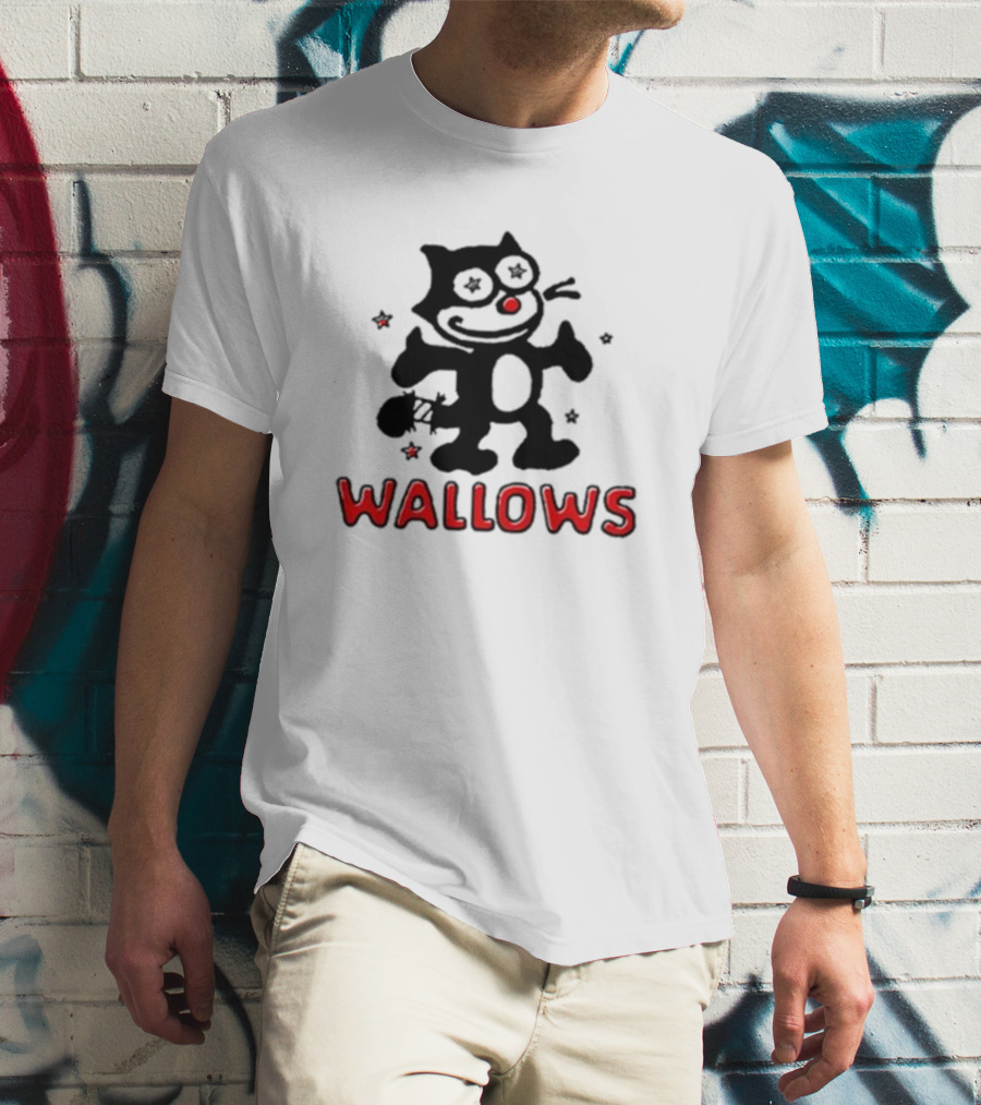 Wallows Toon Cat Star Eyes Black And Red T-Shirt