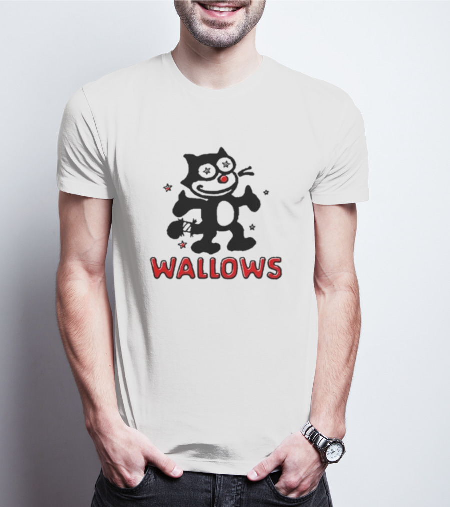 Wallows Toon Cat Star Eyes Black And Red T-Shirt