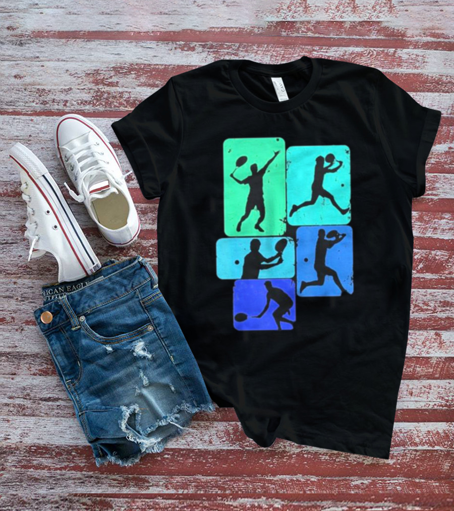 Tennis Player Youth Men Silhouettes In Motion T-Shirt