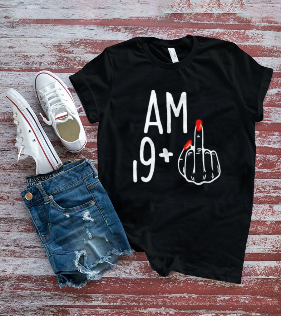 AM 19+ Middle Finger Red Nails T-Shirt