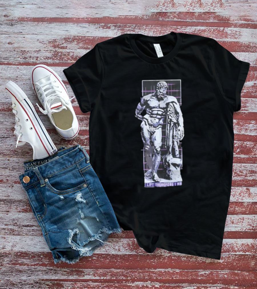 I Lift Therefore I Am Greek Statue Aesthetic T-Shirt