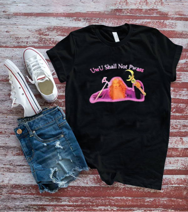 UwU Shall Not Pwass Wizard Illustration Fantasy Humor T-Shirt