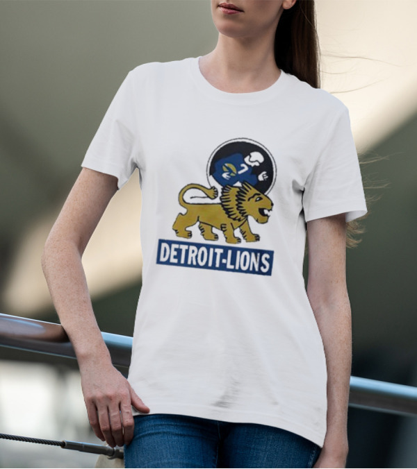 Detroit Lions Retro Style Lion Emblem T-Shirt