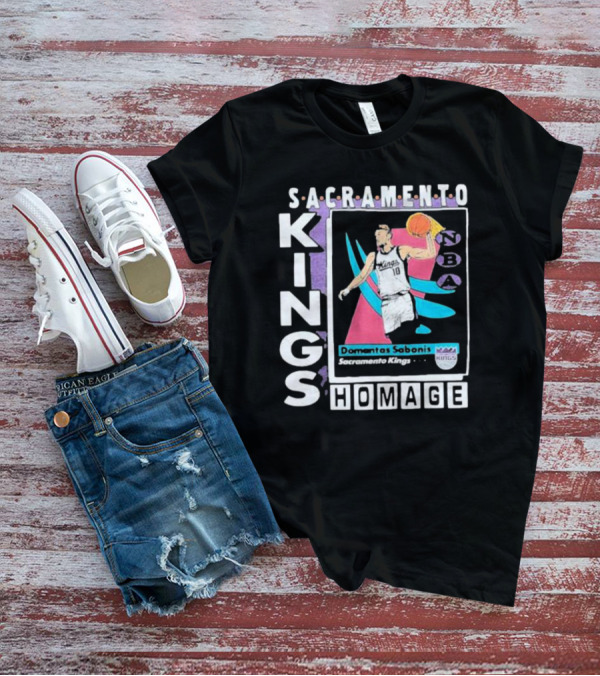 Sacramento Kings NBA Homage Domantas Sabonis Trading Card T-Shirt