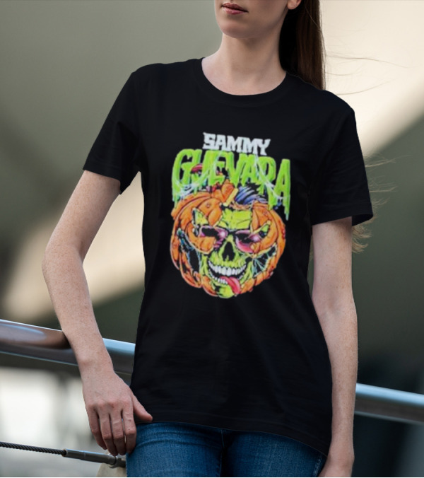 Sammy Guevara Goosebumps Halloween Pumpkin Skull T-Shirt