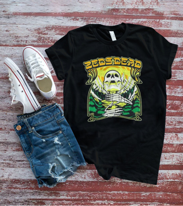 Zeds Dead Skull Rizing With Mountain And Sunset T-Shirt