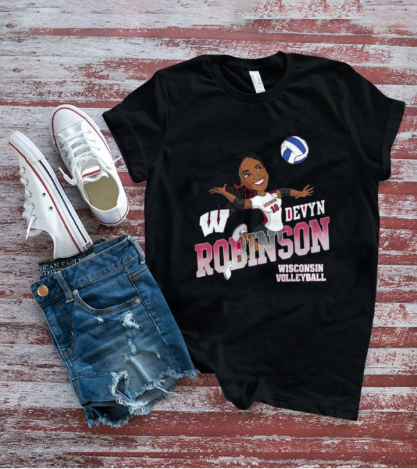 Wisconsin Volleyball Devyn Robinson Caricature T-Shirt