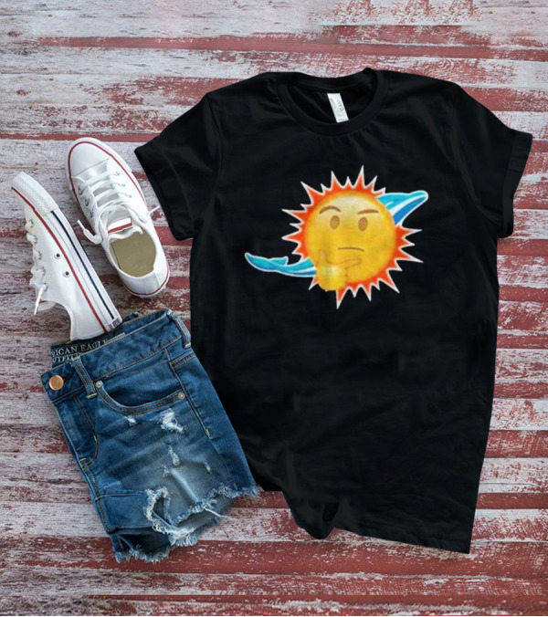 Dolphins Emoji Thinking Miami Sun Dolphins Emoji T-Shirt