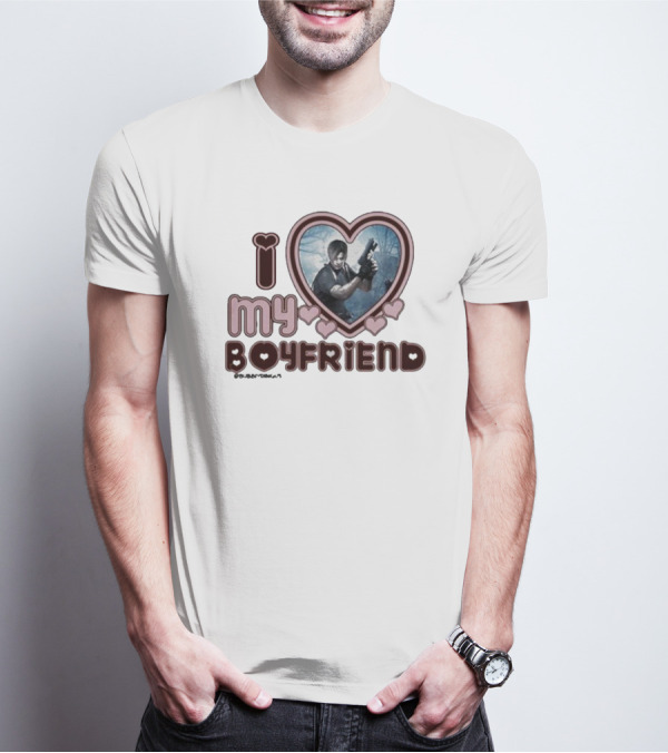 I Love My Boyfriend Leon Kennedy Heart T-Shirt