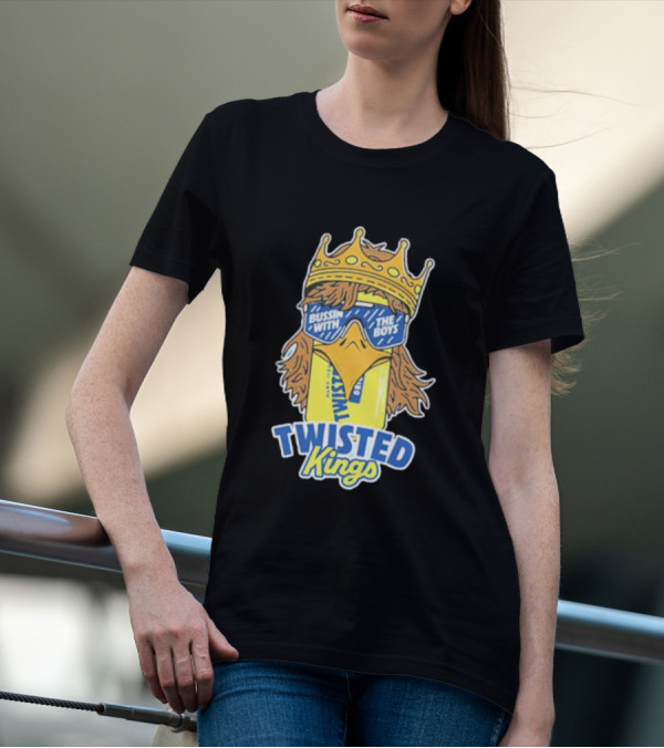 Bussin With The Boys Twisted Kings Crowned Chicken Sunglasses T-Shirt