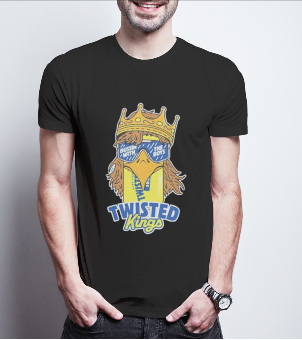Bussin With The Boys Twisted Kings Crowned Chicken Sunglasses T-Shirt
