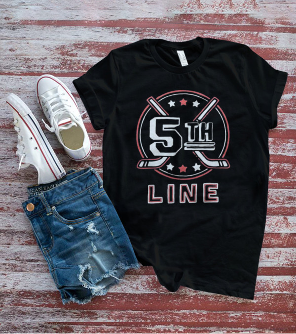 5th Line Crest Columbus Blue Hockey Sticks And Stars T-Shirt