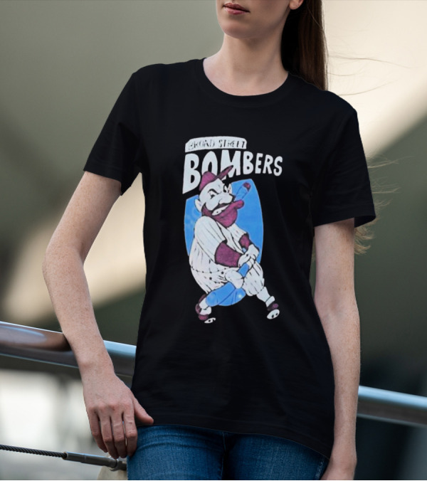Broad Street Bombers Cartoon Baseball Character T-Shirt