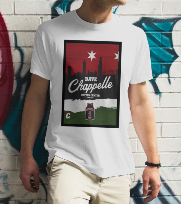 Dave Chappelle United Center Chicago October 4 Basketball Skyline T-Shirt