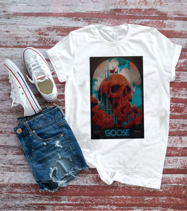Goose 10.05.2023 10.06.2023 Skull Blue Red Clouds Deer T-Shirt