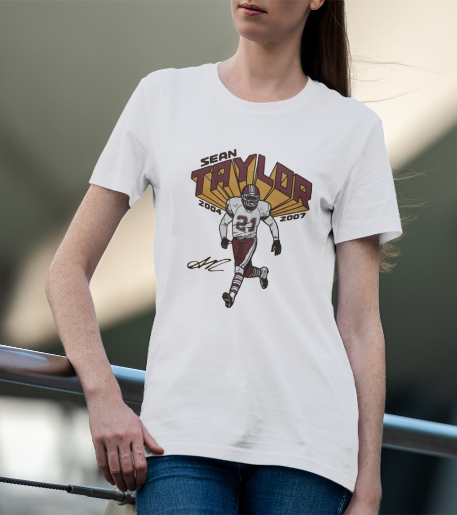 Sean Taylor 2004-2007 Washington 21 Signature T-Shirt