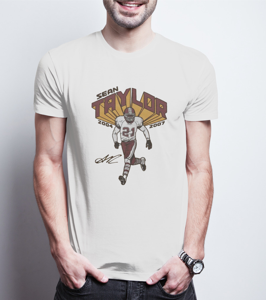 Sean Taylor 2004-2007 Washington 21 Signature T-Shirt