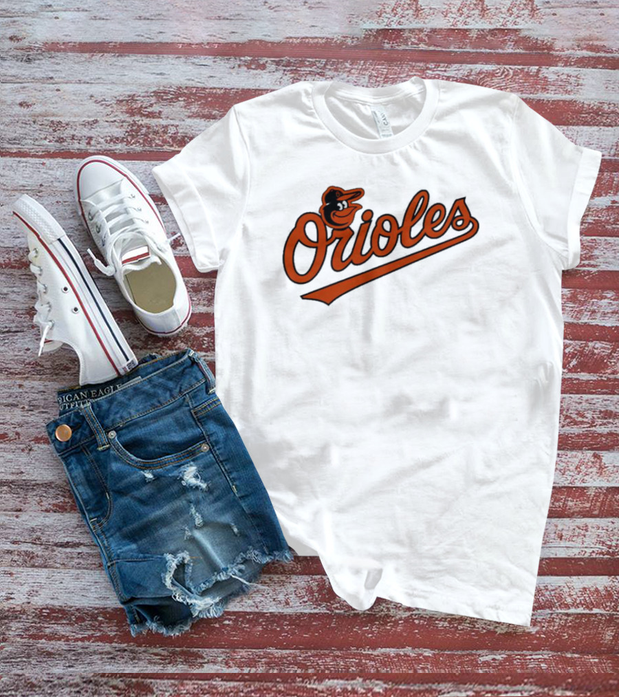 Orioles Baltimore Classic Script Logo Baseball Team T-Shirt