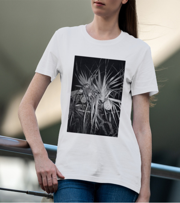 Ichiko Aoba Adan Backprint Monochrome Botanical Merch T-Shirt