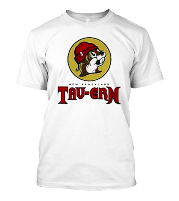 New Brookland Tavern Tau-ern Buc-Ees Logo Red Beanie Dog T-Shirt