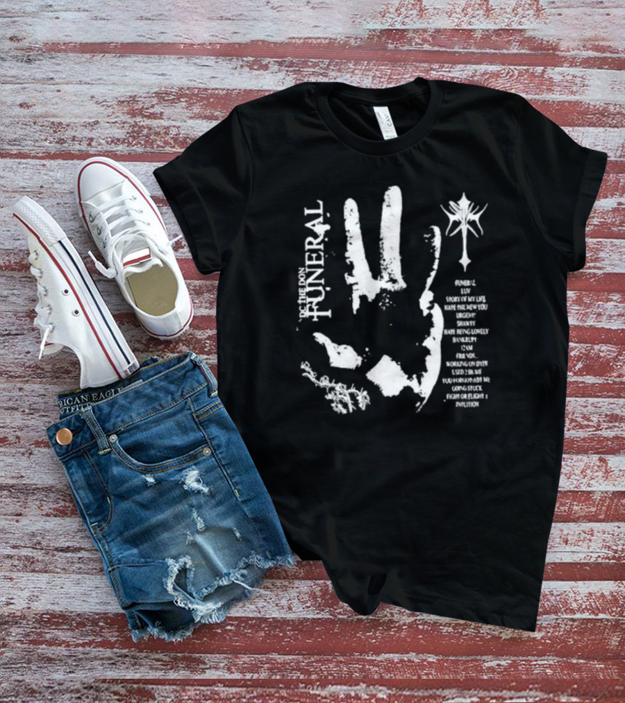 In Memory Of The Don Funeral: Handprint Cross And Words Of Reflection T-Shirt