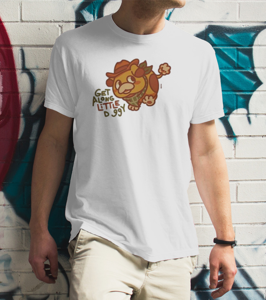 Get Along Little Doggy Cowboy Style Cartoon T-Shirt