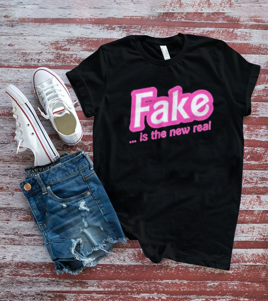 Beabimbo Fake Is The New Real Pink T-Shirt