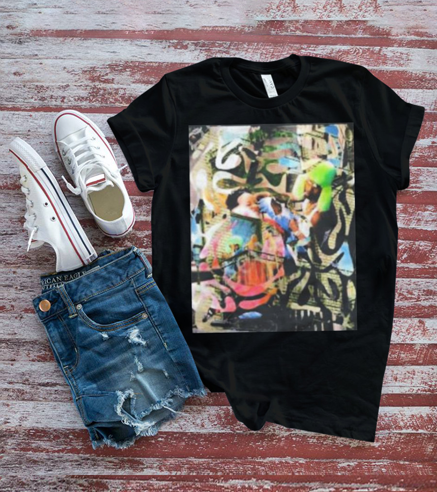 Riri And Rocky Ian Woods Merch Colorful Abstract Collage T-Shirt