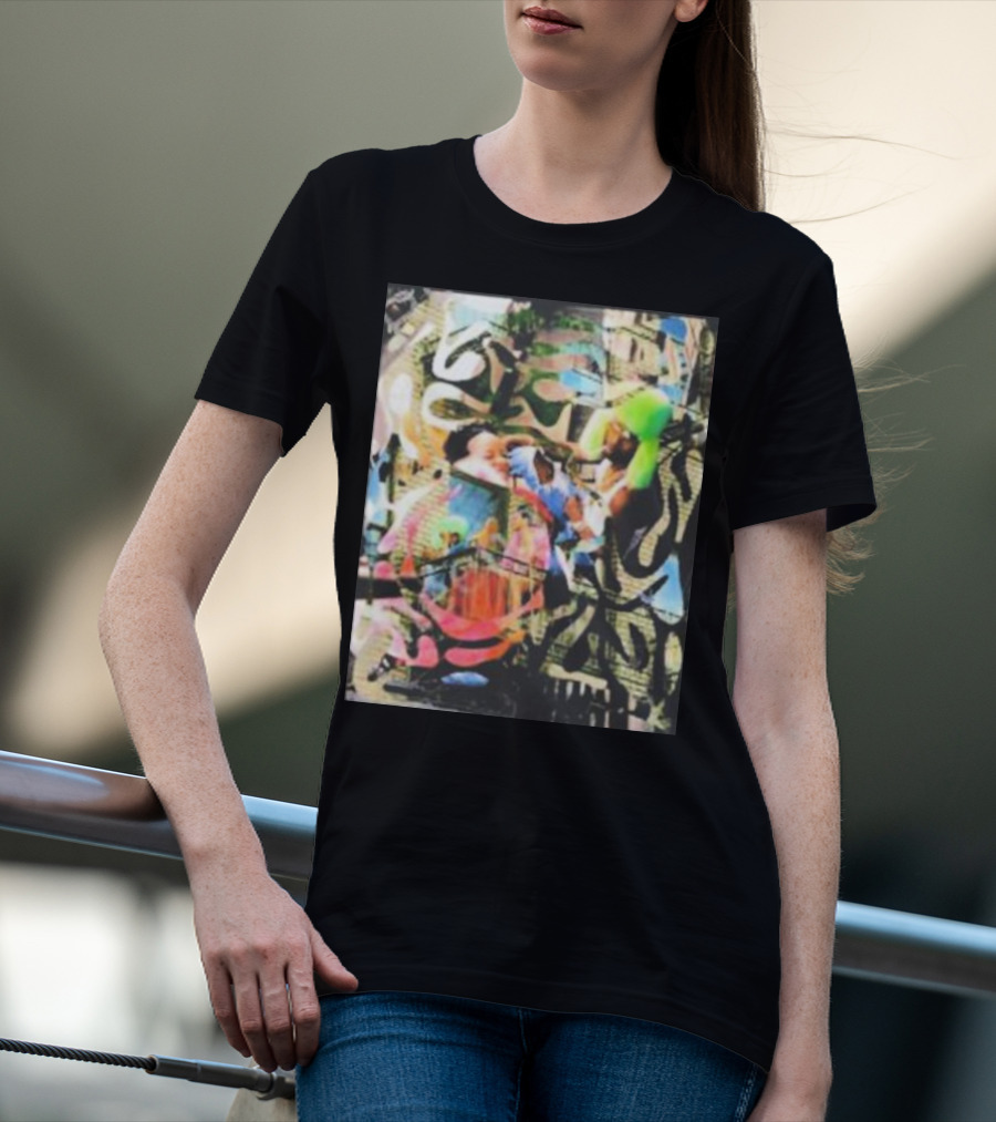 Riri And Rocky Ian Woods Merch Colorful Abstract Collage T-Shirt