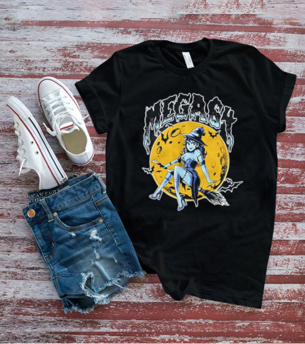 MEGASY MOON RIDER WITCH BROOMSTICK NIGHT SKY T-Shirt