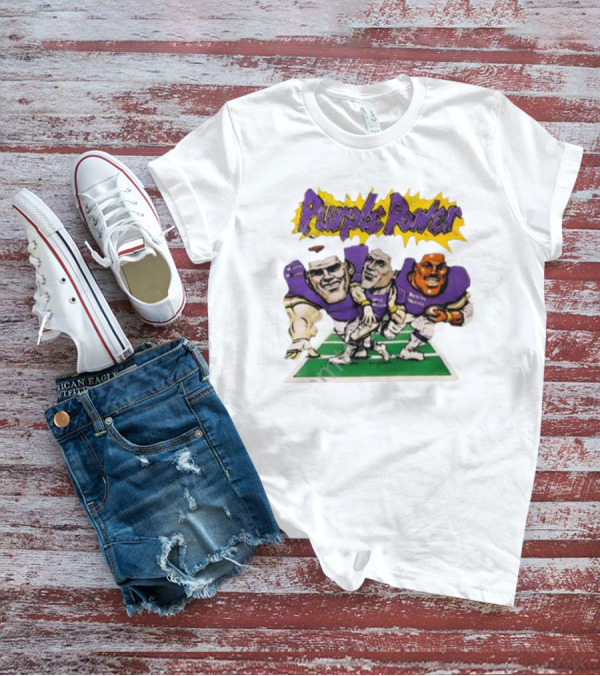 Purple Power Vikings Football Trio On Field T-Shirt