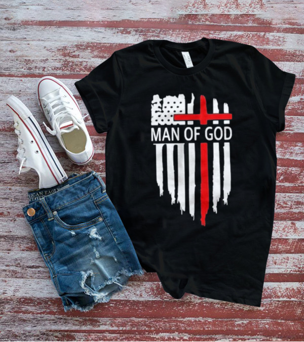 Man Of God American Flag Cross T-Shirt