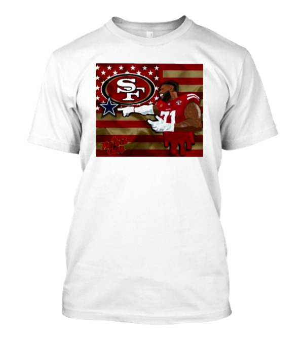 San Francisco 49ers Faithful Gear Trent Williams Defeat Cowboys America Flag SF T-Shirt