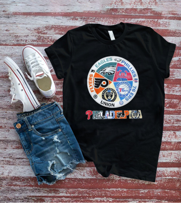 Philadelphia Flyers Eagles Phillies 76Ers Union Team T-Shirt