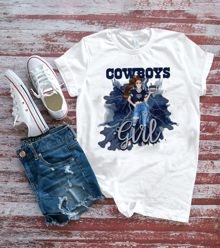 Cowboys Girl Unique Womens Dallas Cowboys Football Fan Fashion T-Shirt