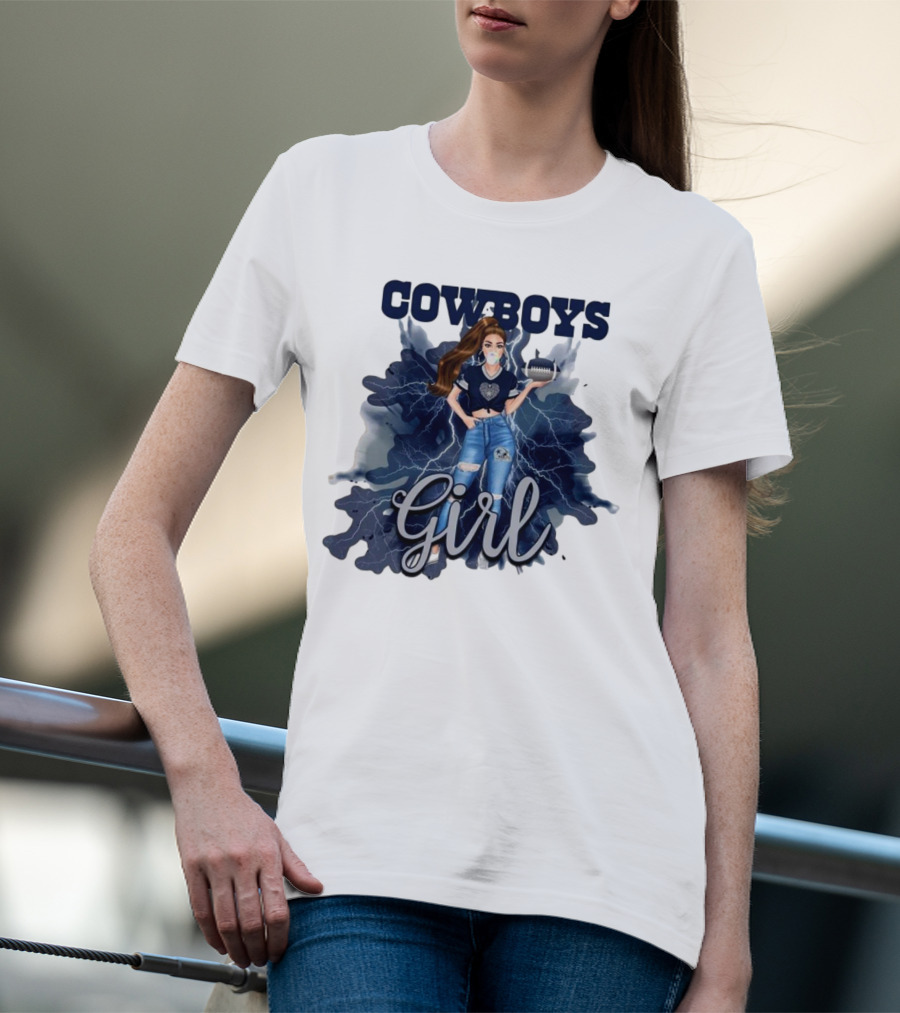 Cowboys Girl Unique Womens Dallas Cowboys Football Fan Fashion T-Shirt