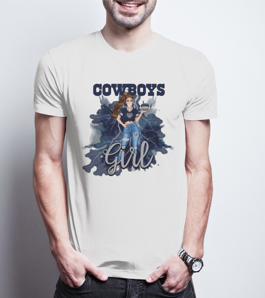 Cowboys Girl Unique Womens Dallas Cowboys Football Fan Fashion T-Shirt