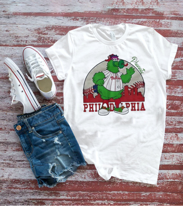 Philly Phanatic Philadelphia Skyline Baseball Phillies T-Shirt