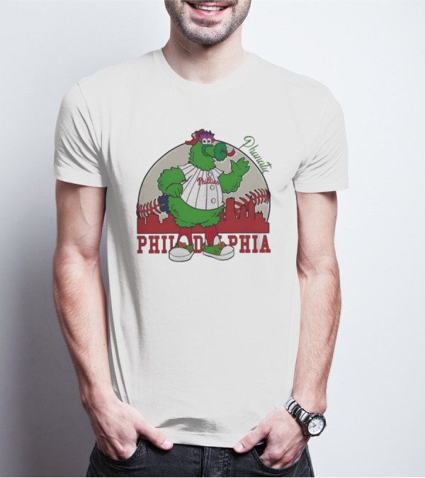 Philly Phanatic Philadelphia Skyline Baseball Phillies T-Shirt