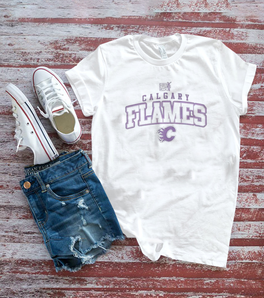 Calgary Flames Levelwear Purple Hockey Fights Cancer Richmond T-Shirt
