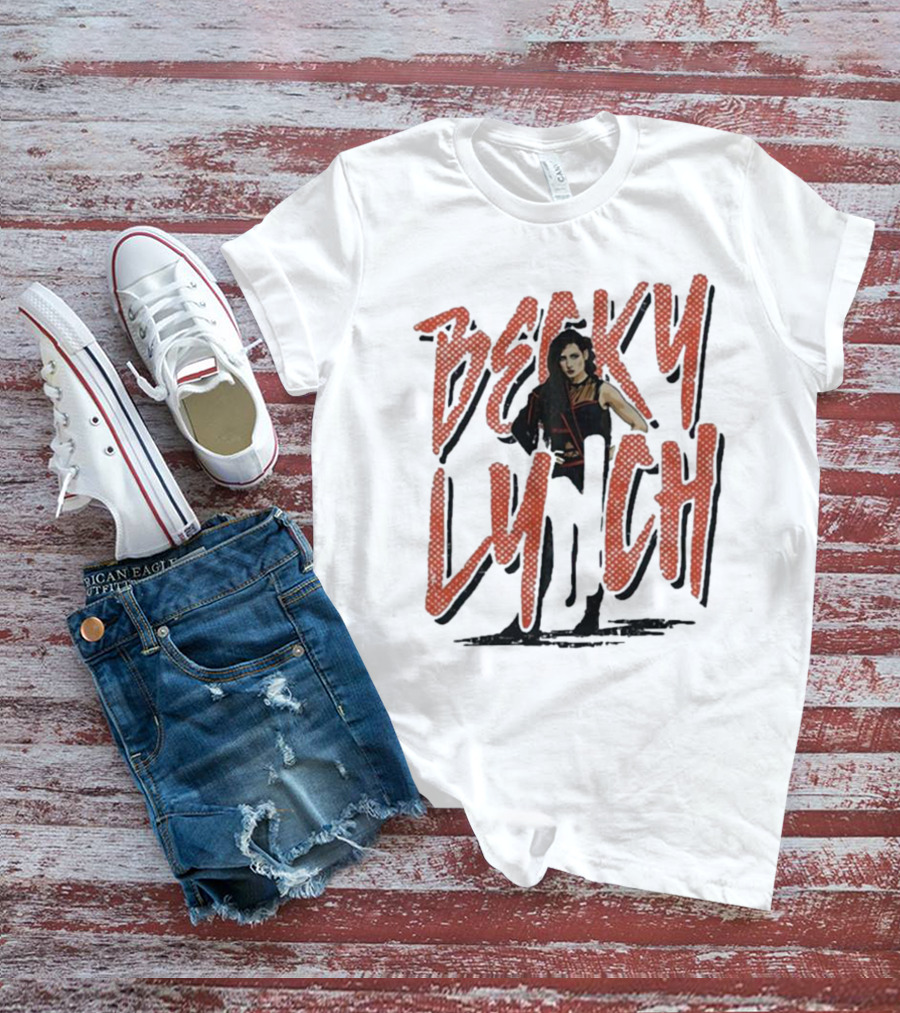 Becky Lynch Heather Gray Name Rough Text With Image T-Shirt
