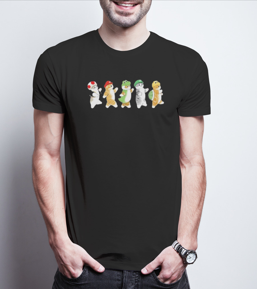 Ranboo Wearing Cat Mario Friends In Toad Luigi Bowser Outfits T-Shirt