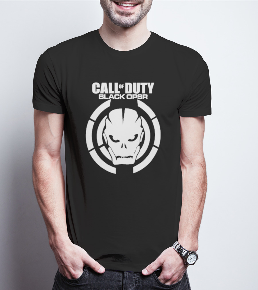 CALL OF DUTY BLACK OPSR Skull Emblem T-Shirt