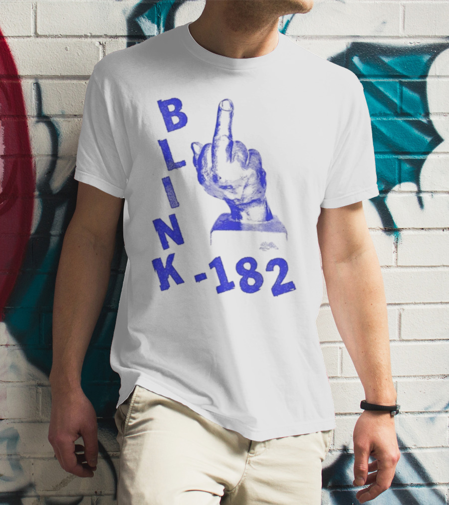 Blink 182 Blue Middle Finger T-Shirt