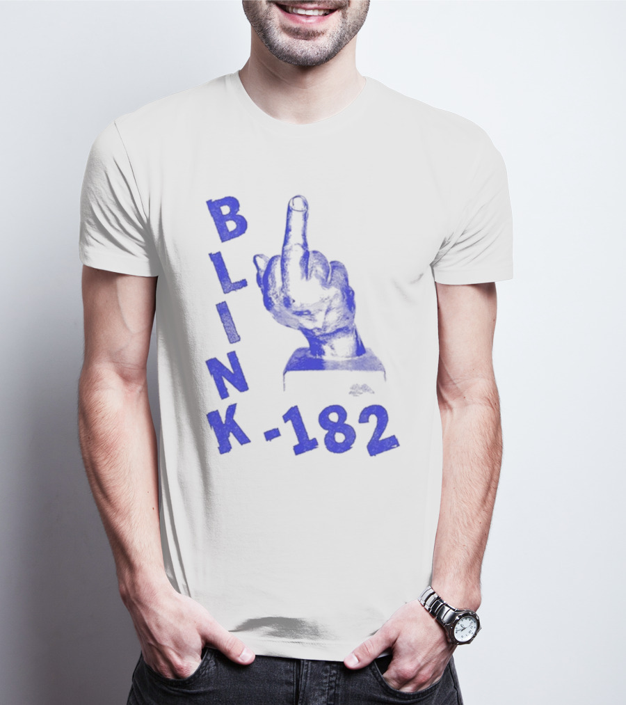 Blink 182 Blue Middle Finger T-Shirt