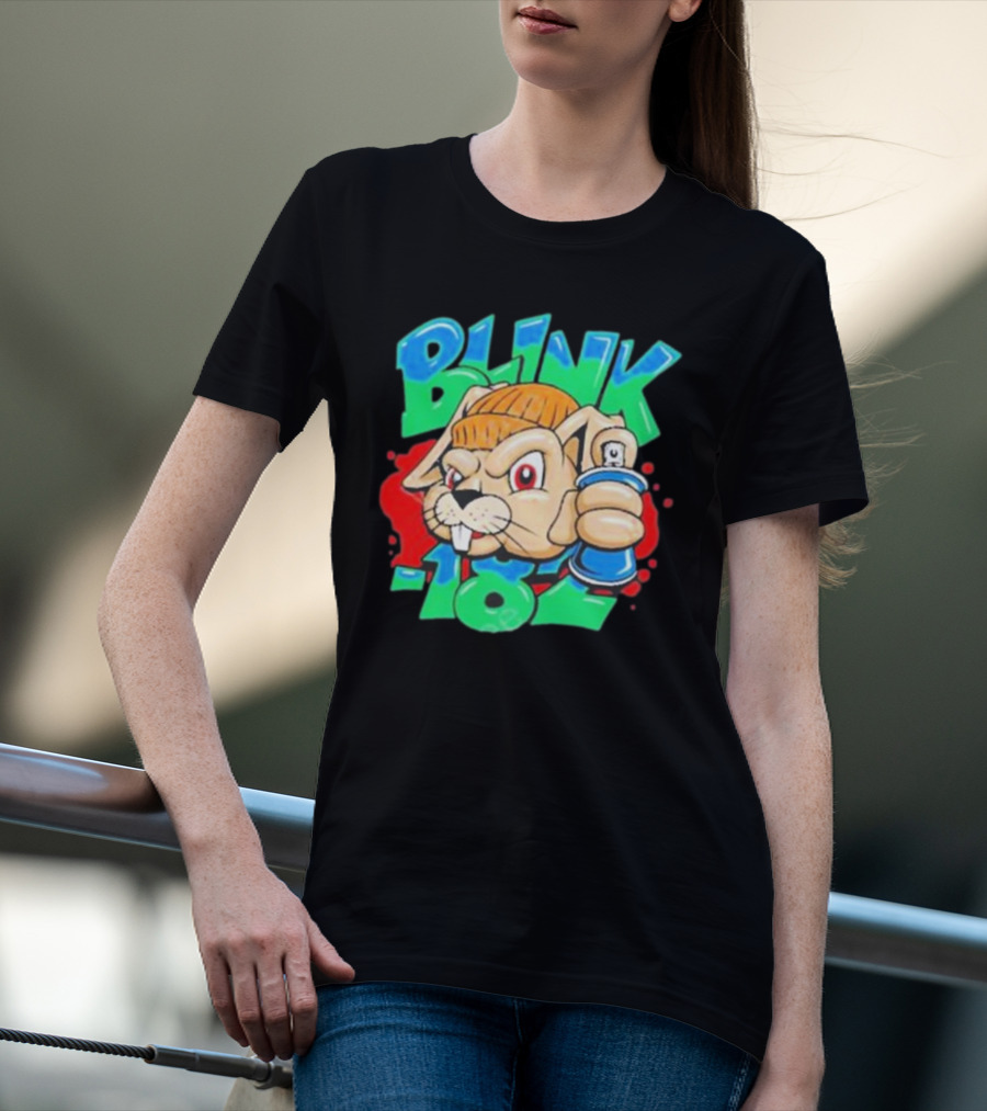 Blink-182 Senpapi Gabshiba Graffiti-Style Cartoon With Spray Can T-Shirt