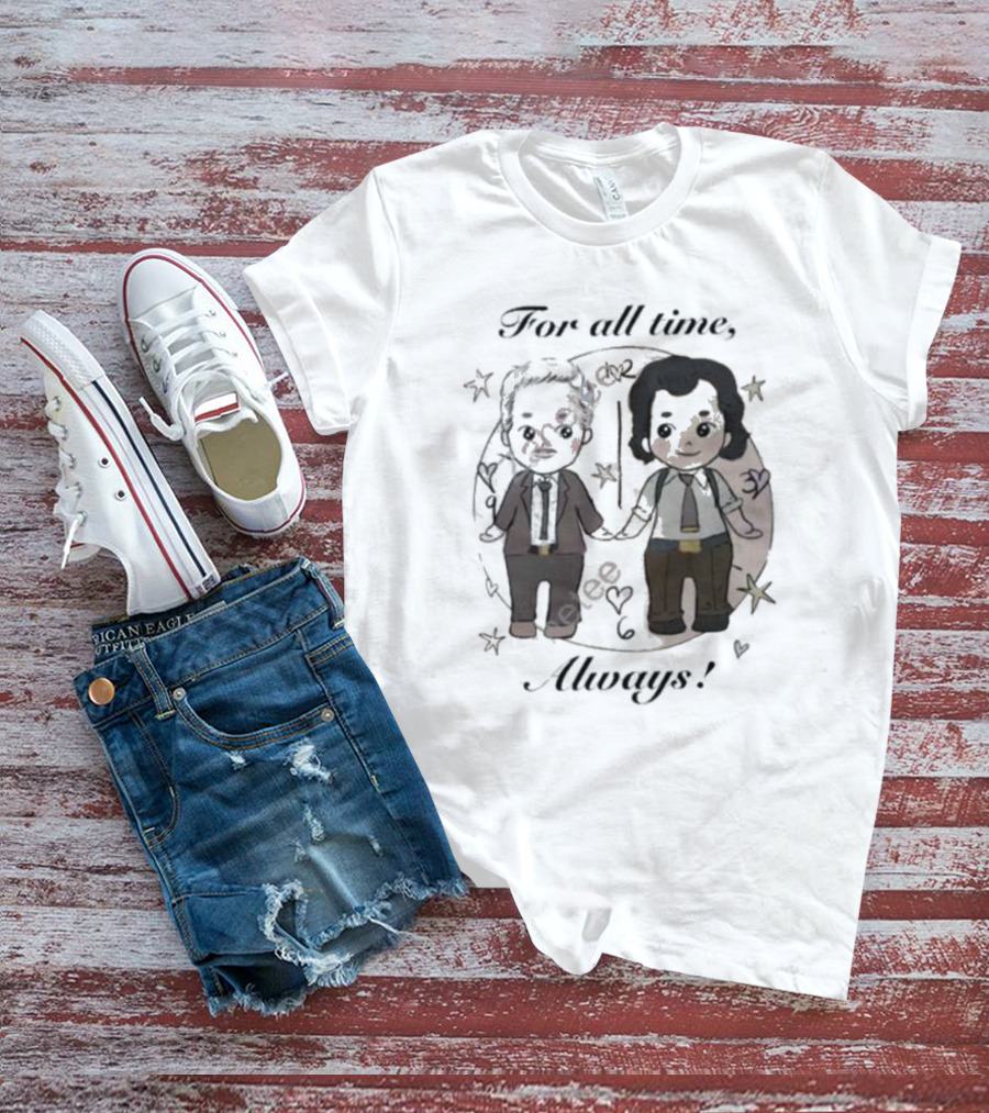 For All Time Always Adorable Cartoon Characters With Stars And Hearts T-Shirt