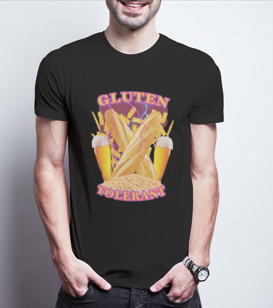 Gluten Tolerant Baguette Wheat Beer Lightning T-Shirt