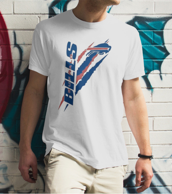 Buffalo Bills Starter Scratch Logo With Red And Blue Elements T-Shirt